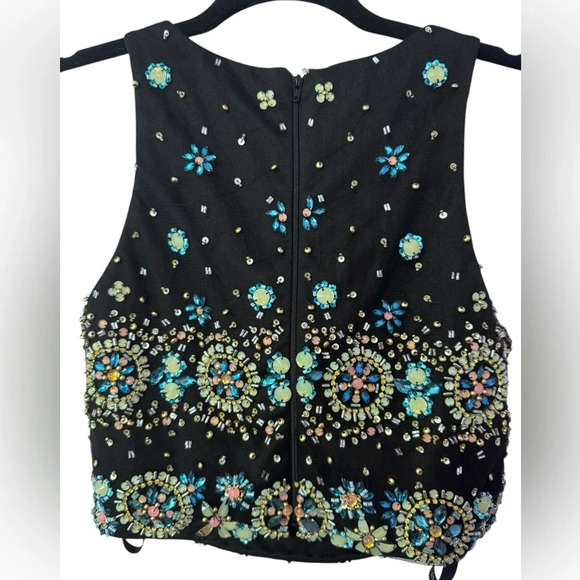 Jovani 2 Piece Black Beaded Mini Skirt Homecoming Dress Size 6 - Picture 11 of 11